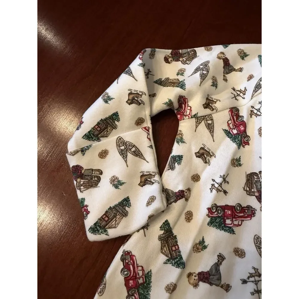 Ralph Lauren Baby Boys Polo Bear Holiday Cotton Footed One Piece 0-3 Months NWT